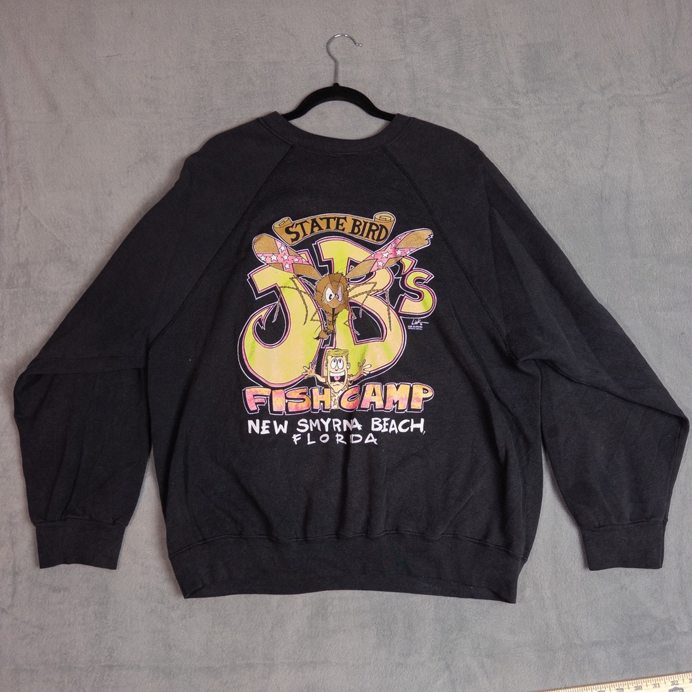 Tultex Sweatshirt Unisex 2XL Black JB's Fish Camp Florida Vintage 90s - Picture 7 of 8